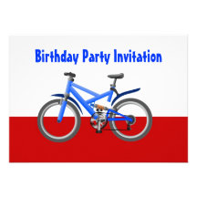 Invitación de la fiesta de cumpleaños con la bici 