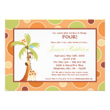invitación de la fiesta de cumpleaños de Giraff de
