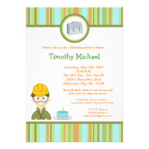 invitación de la fiesta de cumpleaños de la constr