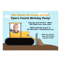 Invitación de la fiesta de cumpleaños de la constr