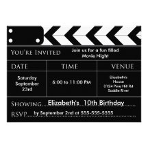 Invitación de la fiesta de cumpleaños de la NOCHE 