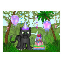Invitación de la fiesta de cumpleaños de la panter