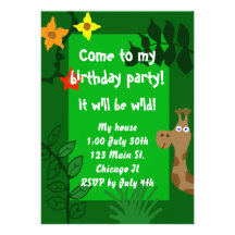 Invitación de la fiesta de cumpleaños de la selva