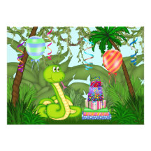 Invitación de la fiesta de cumpleaños de la serpie