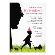 Invitación de la fiesta de cumpleaños de la siluet