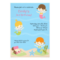 Invitación de la fiesta de cumpleaños de la sirena invitaciones