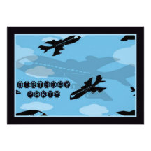 Invitación de la fiesta de cumpleaños de los aerop