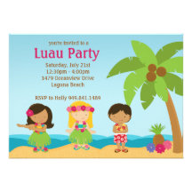 Invitación de la fiesta de cumpleaños de Luau