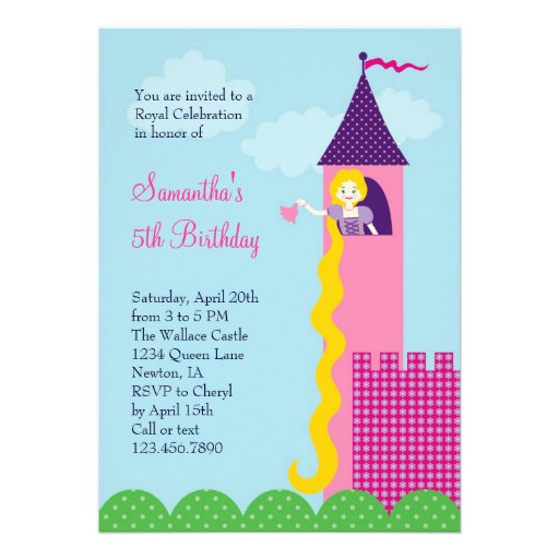 Invitación de la fiesta de cumpleaños de princesa 