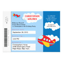 Invitación de la fiesta de cumpleaños del aeroplan