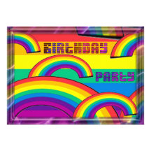 Invitación de la fiesta de cumpleaños del arco iri