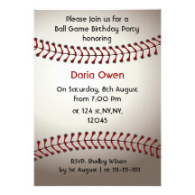 Invitación de la fiesta de cumpleaños del béisbol