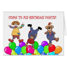 Invitación de la fiesta de cumpleaños del circo tarjeton