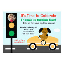 Invitación de la fiesta de cumpleaños del coche de