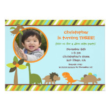 Invitación de la fiesta de cumpleaños del dinosaur