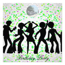 Invitación de la fiesta de cumpleaños del disco de