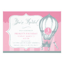 Invitación de la fiesta de cumpleaños del globo de