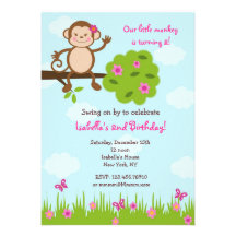 Invitación de la fiesta de cumpleaños del mono