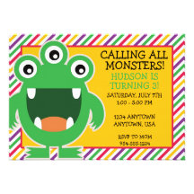 Invitación de la fiesta de cumpleaños del monstruo