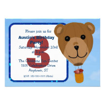 Invitación de la fiesta de cumpleaños del peluche 