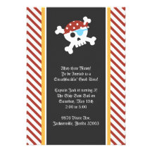 Invitación de la fiesta de cumpleaños del pirata