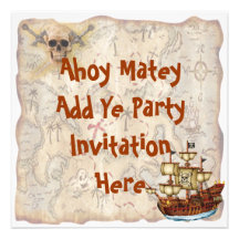 Invitación de la fiesta de cumpleaños del pirata