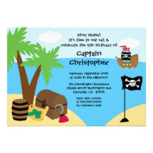 Invitación de la fiesta de cumpleaños del pirata d