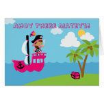 Invitación de la fiesta de cumpleaños del pirata d tarjetas
