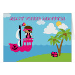 Invitación de la fiesta de cumpleaños del pirata d tarjeta
