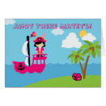 Invitación de la fiesta de cumpleaños del pirata d tarjetón