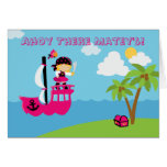 Invitación de la fiesta de cumpleaños del pirata d felicitaciones