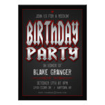 Invitación de la fiesta de cumpleaños del rock-and