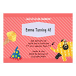 Invitación de la fiesta de cumpleaños del rosa del