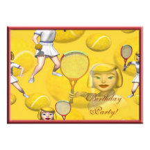 Invitación de la fiesta de cumpleaños del tenis