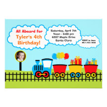 Invitación de la fiesta de cumpleaños del tren
