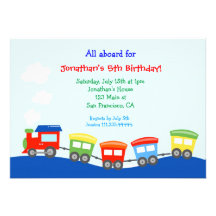 Invitación de la fiesta de cumpleaños del tren