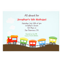 Invitación de la fiesta de cumpleaños del tren