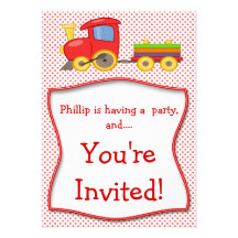 Invitación de la fiesta de cumpleaños del tren de 