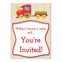 Invitación de la fiesta de cumpleaños del tren de 