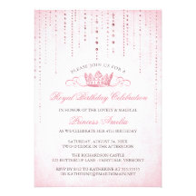 Invitación de la fiesta de la princesa cumpleaños 