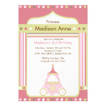 Invitación de la fiesta de la princesa cumpleaños 