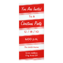 Invitación de la fiesta de Navidad - bastón de car