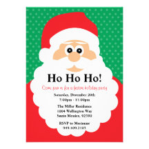 Invitación de la fiesta de Navidad de Papá Noel