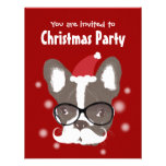 Invitación de la fiesta de Navidad del dogo francé