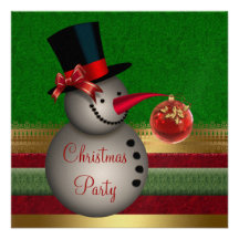 Invitación de la fiesta de Navidad del muñeco de n