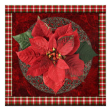 Invitación de la fiesta de Navidad del Poinsettia