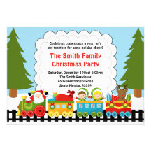 Invitación de la fiesta de Navidad del tren de San