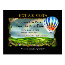 Invitación de la fiesta del aire caliente postal