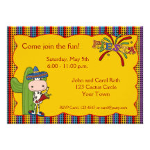 Invitación de la fiesta del cactus de la vaca