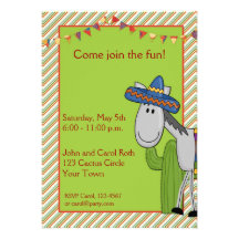 Invitación de la fiesta del cactus del burro